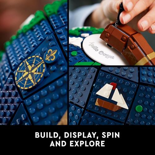 LEGO Ideas The Globe Building Set, Build and Display Model for Adults, Home Decor Gift for People with a Passion for Travel, Geography and Arts, 21332