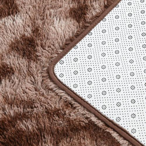 Large Shag Area Rugs Tie-Dyed Plush Fuzzy Rugs for Living Room, Ultra Soft Fluffy Furry Rug for Bedroom, Indoor Carpet Nursery Rugs for Kids Room Home Decor, Coffee