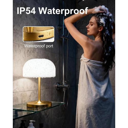 VoMii Mushroom Lamp, Shower Lamp Waterproof for Bathroom & Bedroom - Brass