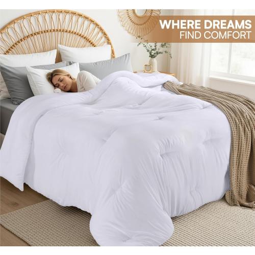 Utopia Bedding Comforters Twin Size, All Season Duvet Insert, Down Alternative Twin Comforter with Corner Tabs, Machine Washable Bed Comforter 64 x 88 Inches (White)