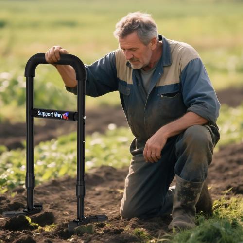 Stand Assist Aid Plus, 20-26.8 Adjustable Steel Standing Aid for Seniors & Elderly, Lift Assist Device to Get Up from Floor, Kneeling, or Low Seats, Black