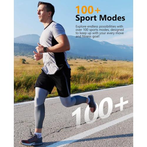 Smart Watches, 1.72 Smartwatch for Men Women (Answer/Make Call), Fitness Tracker with 100  Sport Modes, IP68 Waterproof, Heart Rate/Sleep/Spo2 Monitor, Activity Tracker for Android iOS