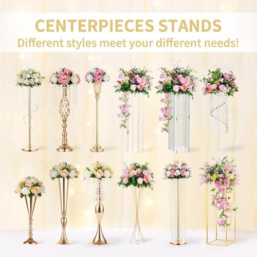 Gold Tall Centerpiece for Table,Tall, 6 Pcs