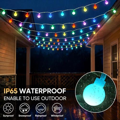 OMIKA 33FT Connectable Globe String Lights Indoor, 24 Color Changing Fairy Lights Plug in with Remote, 60 LEDs 128 Modes Christmas Lights Outdoor Waterproof for Tent Camping Bedroom Party Xmas Decor