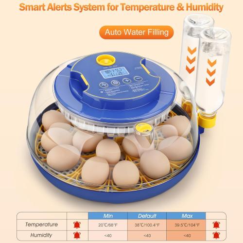 Incubators-for-Hatching-Eggs, TACOSO 18-Egg-Incubator for Hatching Chickens with Temperature & Humidity Control & Display, Egg Turning, Egg Candler, Air Vent for Hatching Chicken, Duck,Goose and Quail