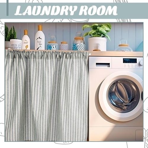 Cabinet Dishwasher Hidden Curtains with Telescopic Rod and Rod Clamp Dishwasher Desk 35 x 39 Inches Curtain for Kitchen Under Sink Washing Machine(Sage Green)
