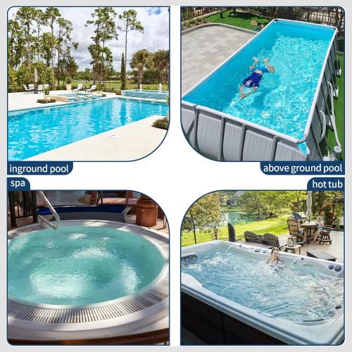 Pool Leaf Vacuum with Telescopic Pole – 83GPM Cordless Rechargeable Pool Vacuum for Inground & Above Ground Pools, Spa & Hot Tub – 6.6Gal Leaf Catcher Bag, Ideal for Heavy Debris Areas