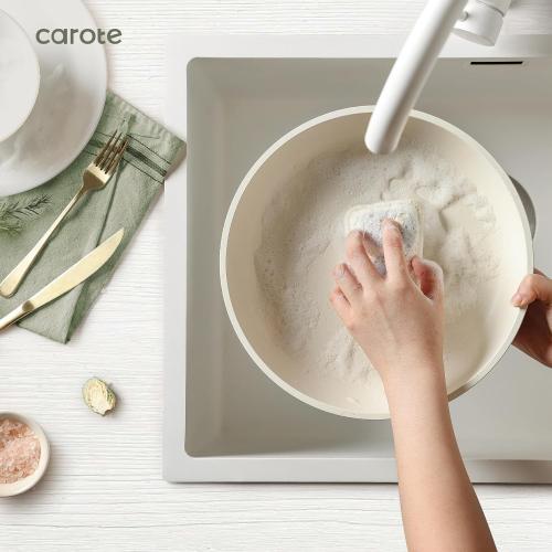 CAROTE Pots and Pans Set Non Stick, 5pcs Cookware Sets, Dishwasher/Oven/Fridge Safe, Kitchen Set, Space Saving Pots Set, Nonstick Set with Versatile Detachable Handle, Induction RV Set