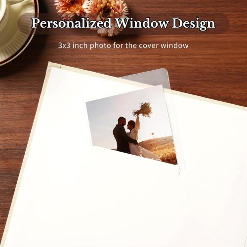 8 x 8 Inch DIY Scrapbook Album 40 Pages Linen Hardcover Kraft White Paper Scrap Book Photo Albums Memory Book for Baby Wedding Family Anniversary Photo Album (Beige, 40 pages)