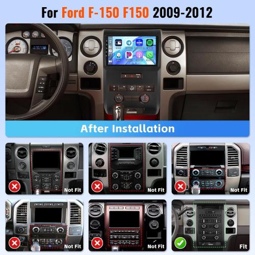 4 64GB Android 15 Car Radio for Ford F-150 F150 2009 2010 2011 2012 with Wireless CarPlay Android Auto, Realdio 9 Inch Touchscreen for F150 Car Stereo with Bluetooth 5.0, FM/RDS, 32EQ, GPS, WiFi, UI