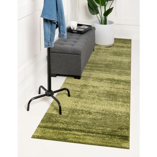 Unique Loom Del Mar Collection Area Rug - Lucille (Runner, Green/ Hunter Green)