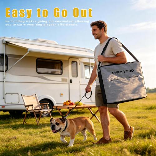 Dog Playpen with Bottom and Storage Bag, 32 H 8 Panels Puppy Pen with Square Bottom, Heavy Duty Dog Fence for Small/Medium Dogs