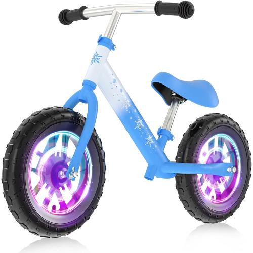 Balance Bike 2 Year Old: Frozen Toddler Balance Bike 2  3  Year Old with Light Up Dual-Wheels, Adjustable Handlebar & Seat, Birthday Xmas Gifts for 2 3 4 5 Year Old Girls Boys Toys