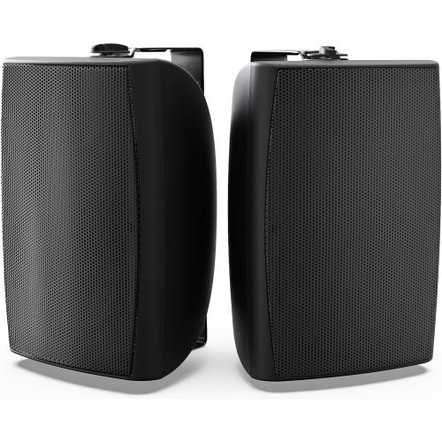 Herdio 8 Inch 600W Outdoor Speakers Passive Waterproof Wired with Powerful Bass, Wall Mount Durable Loud Sound System | Ideal for Large Spaces: Commercial Areas, Spacious Backyards, Auditorium (Black)