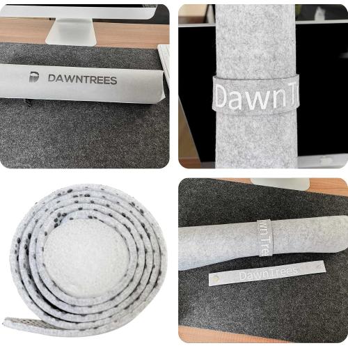 DawnTrees Felt Desk Pad,Keyboard Mat (35.5x12Inches),Large Felt Mouse Pad,Computer Desk Mat XL,Desk Protector for Office (Light Gray)