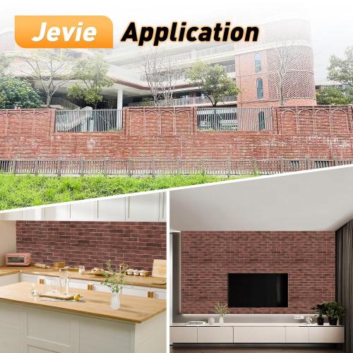 Thin Brick Veneer, 8.5 x 2.3 Faux Brick, Wall Tile for Bedroom, Bathroom, Kitchen,Interior and Exterior Wall, Supplied by Jevie (100pcs, RED)