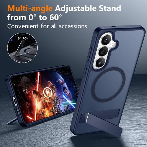 SPIDERCASE Magnetic for Samsung Galaxy S26 Plus Case, with [3 Stand Ways][ Military Grade Drop Protection] with Invisible Stand Shockproof Slim Case for Samsung Galaxy S26 Plus 6.7, Blue