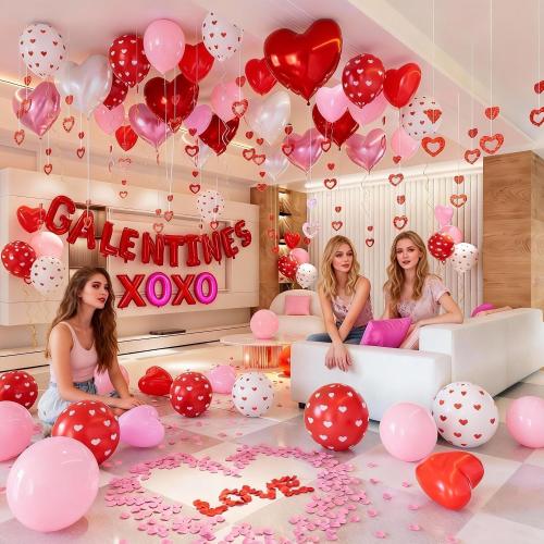 Happy Galentines Day Decorations for Party Supplies, Heart Balloons Arch, Galentines Day Banner, Galentines Decorations, Galentines Decor