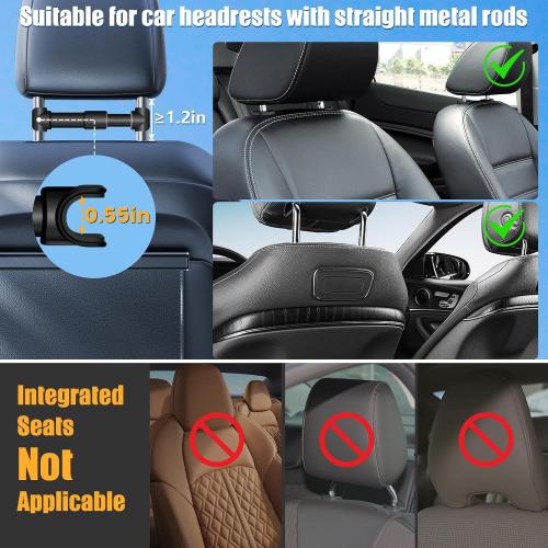 najiaxiaowu Tablet Holder for Car,ipad Headrest Mount for 5.5-18.4 Inch ipad/Phones Car Tablet Holder with 360°Rotating Adjustable Trip Essentials,Black