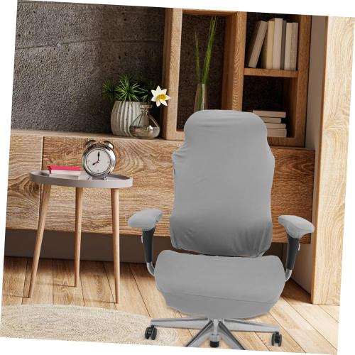 Gaming Chair Cover Set Stretchable Elastic Armrest Covers for Office and Gaming Chairs Soft Milk Silk Material Washable Protector for Home Office Use Light Gray