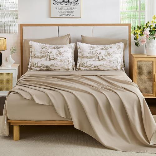 WONGS BEDDING Brown Comforter Set King Farmhouse Floral