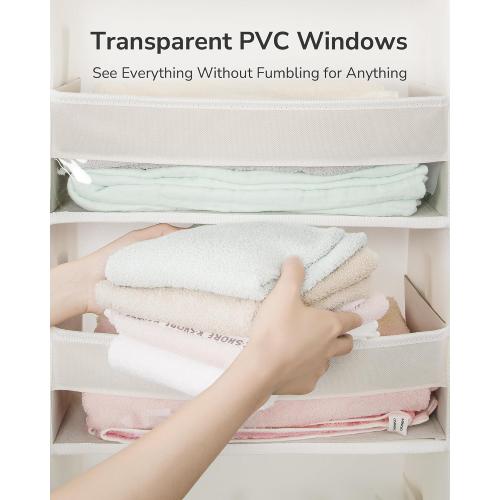 ULG 2 Pack Over The Door Organizer with 6 Large Pockets 12 Side Pockets, 50lbs Weight Capacity Door Hanging Organizer for Bedroom, Bathroom, Pantry, Nursery Storage, Beige
