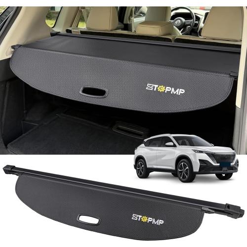 ZTGPMP Cargo Cover for Nissan Rogue S SV SL Platinum 2021 2022 2023 2024 2025 2026, Retractable Rear Trunk Cover Luggage Shield Security, Rogue Accessories (Carbon Fiber Leather)