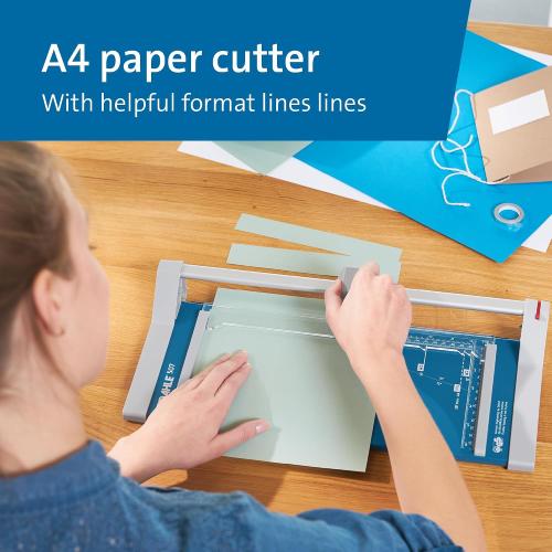 Dahle 507 Personal Rotary Trimmer, 12 Cut Length, 7 Sheet Capacity, Self-Sharpening, Automatic Clamp, German Engineered Paper Cutter