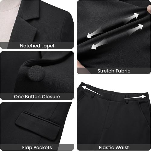 Kelyaa Women's 2 Piece Suit Set Business Casual Slim Fit One Button Blazer and Pant Suit for Office Work Professional Outfits