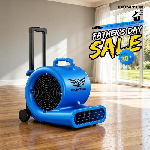5000 CFM 1HP Air Mover Blower Fan, Floor Blower Dryer, 3 Speeds, 4 Adjustable Angles, Handle Wheelkit, 15Ft Long Cord Portable, Stackable - 2026 Upgraded, Blue