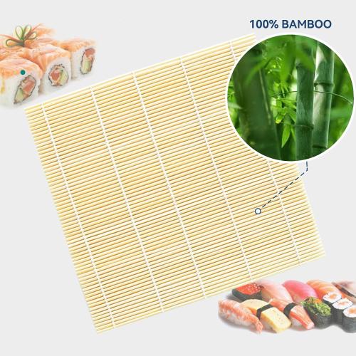 HOPELF 1 Pack 12 Inch Bamboo Sushi Mat - Sushi Roller Mat for Making, Shaping & Molding Sushi Roll & Kimbap - Food-Safe Sushi Making Supplies, Tools & Accessories