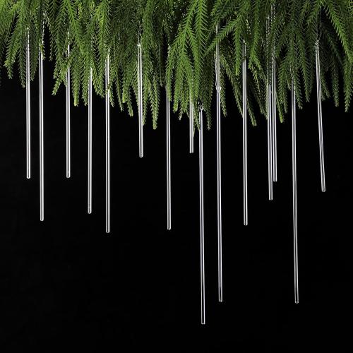 Yungyan 50 Pcs Glass Icicle Ornaments for Winter Tree 11.75 9.75 7.75 5.75 3.75 Icicles Hanging Ornament Set Various Glass Crystal Ornaments Decor for White or Silver Winter