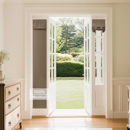 NICETOWN Khaki 100% Blackout Sidelight Curtains for Side Window Privacy