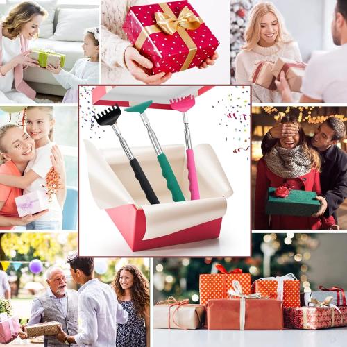 3 Pack Extendable Back Scratcher, Stainless Steel Portable Telescoping Back Scratchers for Adults Men Women, with Rubber Handles