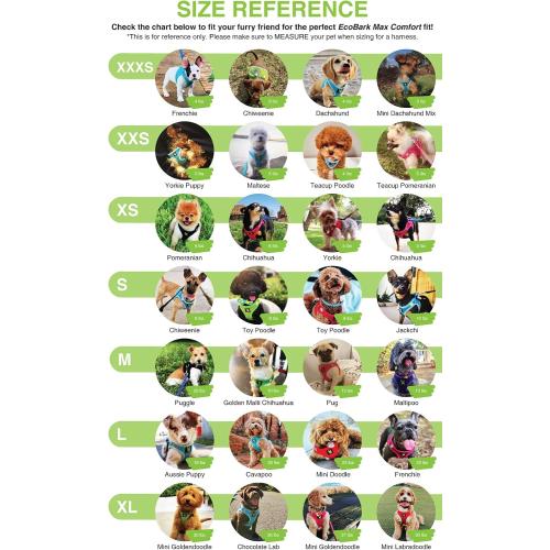 EcoBark Step in Dog Harness - Eco-Friendly Teacup Dog Harnesses for XXS, XS, and Small Dogs - Reflective and Adjustable Mini Body Halter Vest -Tiny Soft Mesh Toy Breed Harness (XXXS, Plaid)