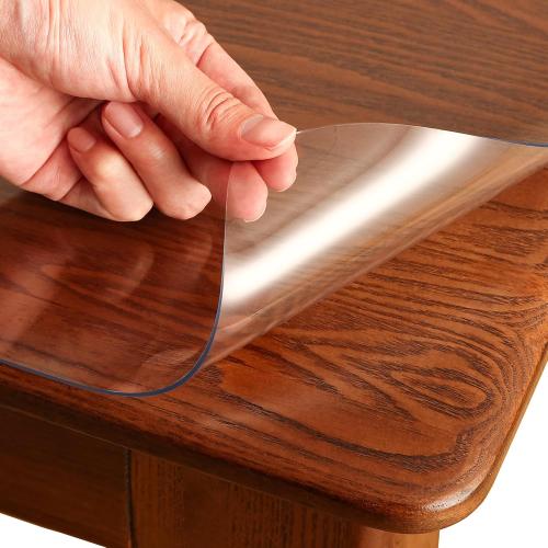 Clear Table Cover Protector Rectangle 42 x 72 Inch, 1.5mm Transparent Plastic Table Protector Waterproof, Anti-Scratch Clear Desk Mat for Office Desktop Dresser Dining Table, FDA Compliant