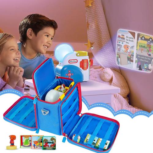 Carrying Case Compatible with Little Tikes Story Dream Machine Books Starter Set,Portable Storage Bag for Story Books and Character with Handle and Shoulder Strap,Case Only