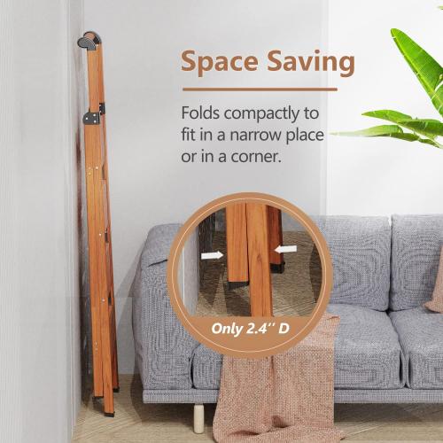 GameGem Folding Step Ladder, 4 Step Ladder with Anti-Slip and Wide Pedal, Lightweight Aluminum Step Stool with Handgrip, Space Saving Stepladder for Home and Kitchen, 300 lbs Capacity (Woodgrin