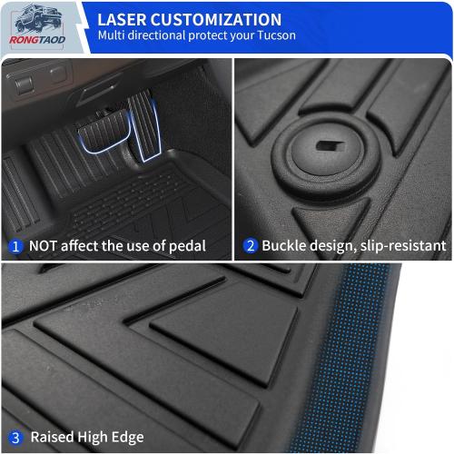 Rongtaod Floor Mats Compatible with 2022-2026 Hyundai Tucson Cargo Mat TPE Trunk Mat Cargo Liner All Weather Back Seat Cover Protectors 2025 Tucson Accessories (Backrest Mats Trunk mat Floor Mats)
