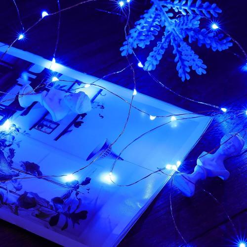 Led Fairy Lights Battery Operated, 1 Pack Mini Battery Powered Copper Wire Starry Fairy Lights for Bedroom, Christmas, Parties, Wedding, Centerpiece, Decoration (5m/16ft Blue)