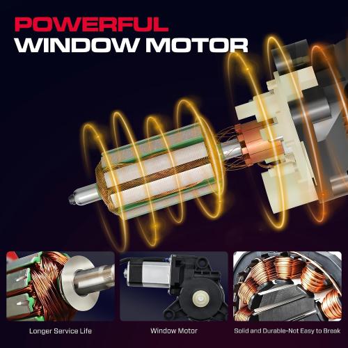 Front Passenger Side Power Window Regulator with Motor (6 Pins) Fit for 2008-2016 Town & Country, 2008-2020 Dodge Grand Caravan, 2012-2015 Ram C/V, 748-509