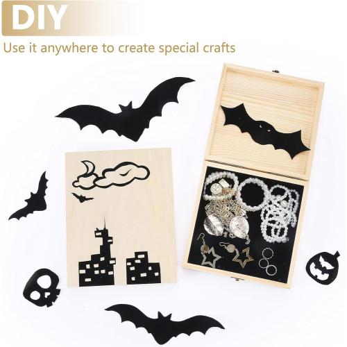 Caydo 12PCS Black Self Adhesive Felt Sheets, Soft Velvet Sticky Back Felt for Jewelry Box and Drawer Liner, Art and Craft Making(A4 Size)