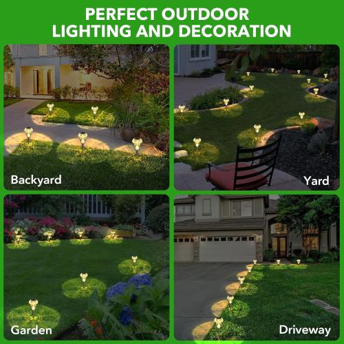 Solar Lights Outdoor, 8 Pack Mushroom Lights Outside Waterproof, Solar Powered LED Lighting for Garden, Yard, Landscape, Path, Pathway, Lawn, Walkway, Driveway, Backyard Decor (Warm White)