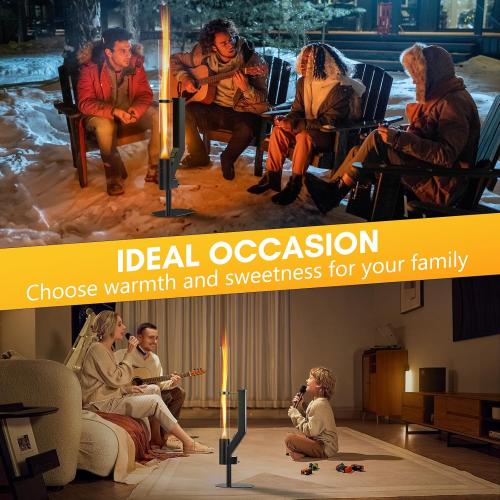 Rayzi 58 Inch Pellet Stove, Patio Heater Wood Pellet Heater, Pellet Fire Pit for Outdoor - Smokeless Wood Pellet Burning Flame, Outside Backyard Bonfire, Fireplace for Camping Patio Garden Picnic