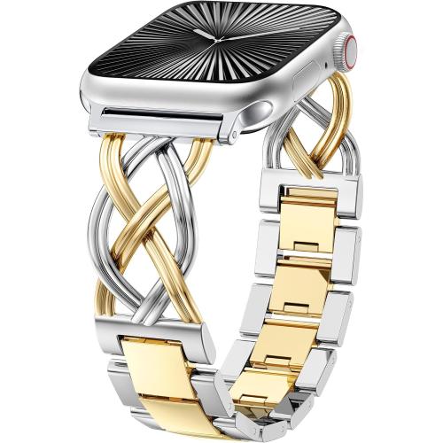 TOYOUTHS Dressy Bracelet Compatible with Apple Watch Bands 38/40/41/42/44/45/46/49mm Women, Celtic Stainless Steel Metal Fancy Nice Pretty Strap for iWatch Series 11 10 9 8 7 6 5 4 Ultra/SE 3 2 1