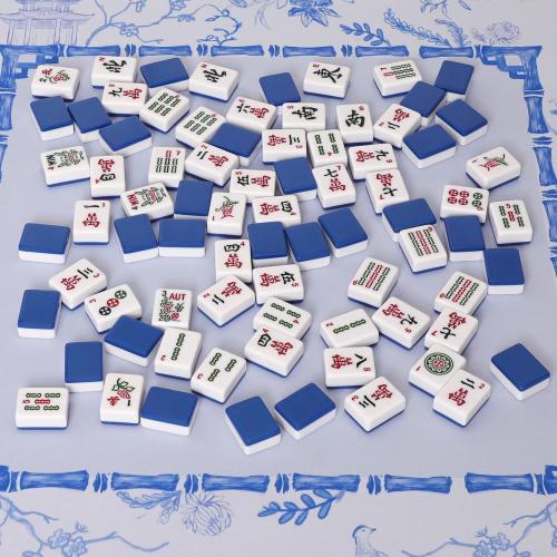 TIASUSAN American Mahjong Tile Set with 166 Navy Blue Back Tiles (1.2”, Tiles Only)