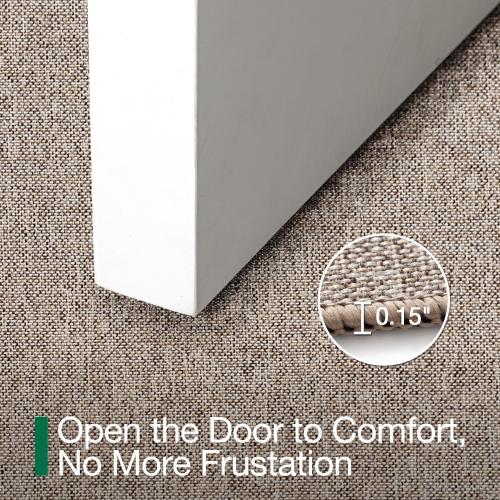 LUMI Ultra Thin Door Mat for Entryway, 24x36 Low Profile Non Slip Rubber Backing Indoor Doormat, Easy Clean Welcome Entrance Mat for Inside House, Patio, Khaki