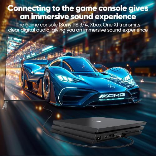 FEMORO Fiber Audio Optical Cable 10 Ft Long, Toslink S/PDIF Optic Cord Replacement from Digital TV to Soundbar