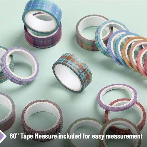 Mr. Pen- Washi Tape Set, 21 Rolls, Assorted Sizes, Plaid Design, Washi Tape for Journaling