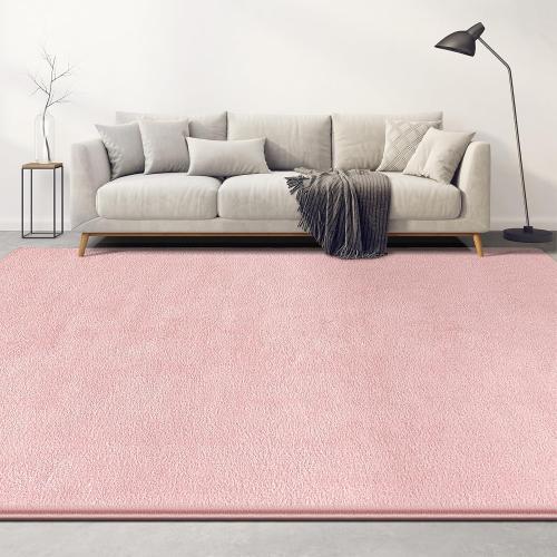 Size 6x9 Large  Color Pink Area Rugs for Living Room Bedroom, 6x9 Feet Pink Rug, Minimalist Modern Shag Rug, Soft Thick Comfy Memory Foam Indoor Carpet, Non-Slip Washable Rug for Boys Girls Dorm Nursery Room Home Decor